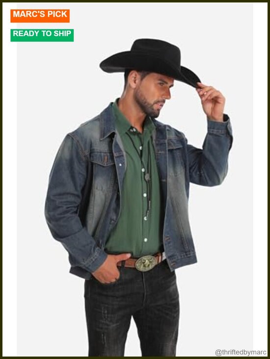 Shapeable Wide Brim Felt Cowboy Hat with Bolo Tie, Unisex main image 5